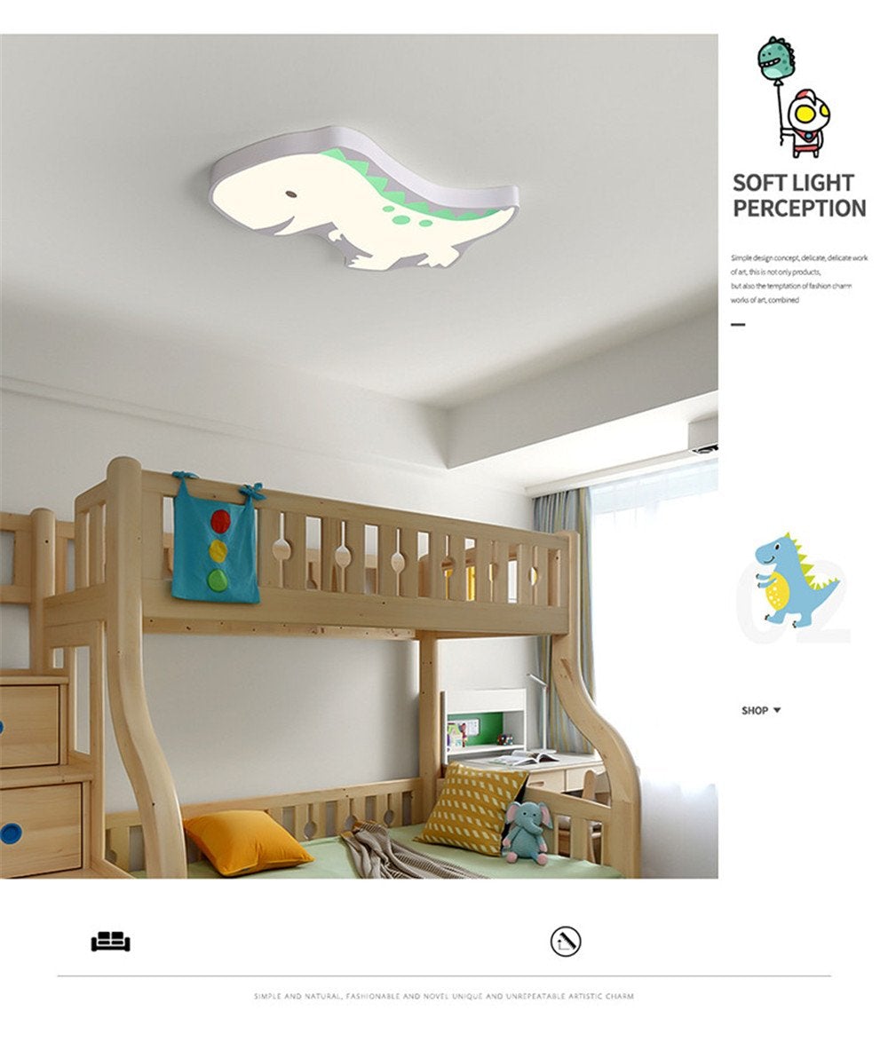Modern Kids Room The Dinosaur LED Lamp Ceiling Light Cartoon Light Boy Gril Bedroom  Colorful Lighting Fixture