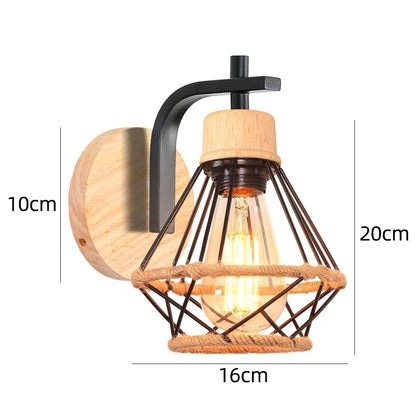 Modern Wood Wall Lamps Vintage Sconce Wall Lights Fixture E27 Bedside Retro Lamp Industrial Dining Room Bedroom Lighting
