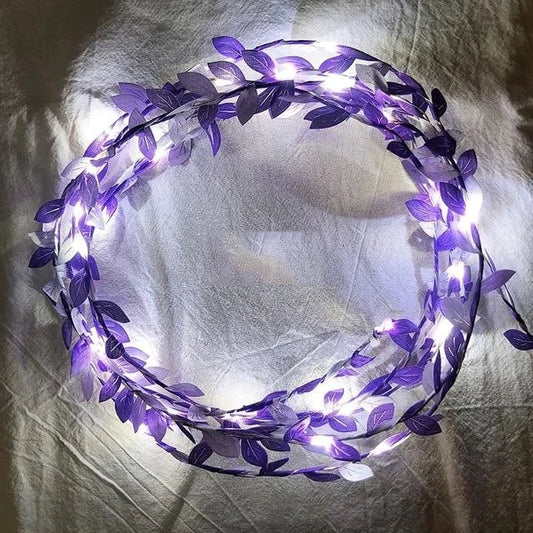 tiny leaves garland fairy light led copper wire Battery string lights for Wedding forest Table Christmas home party Decoration
