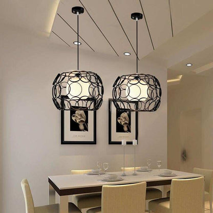 modern cage pendant light iron minimalist retro Scandinavian loft pyramid pendant lamp metal Hanging Lamp E27 Indoor DD01