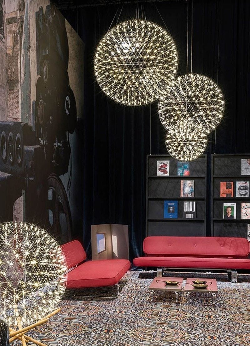 Industrial Loft Iron Ball Sparking Pendant Light LED G4 Modern Nordic Hanging Lamp For Living Room Lobby Hotel Restaurant Cafe