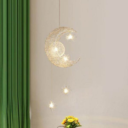 Modern Pendant Lighting Moon Star hanging lights Children Bedroom Lighting Fixture