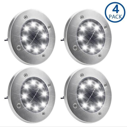 4Pack Solar Garden Lights 16/20 LED Solar Ground Lights Waterproof Light Underground Sensing Landscape Lights for Lawn Pathway
