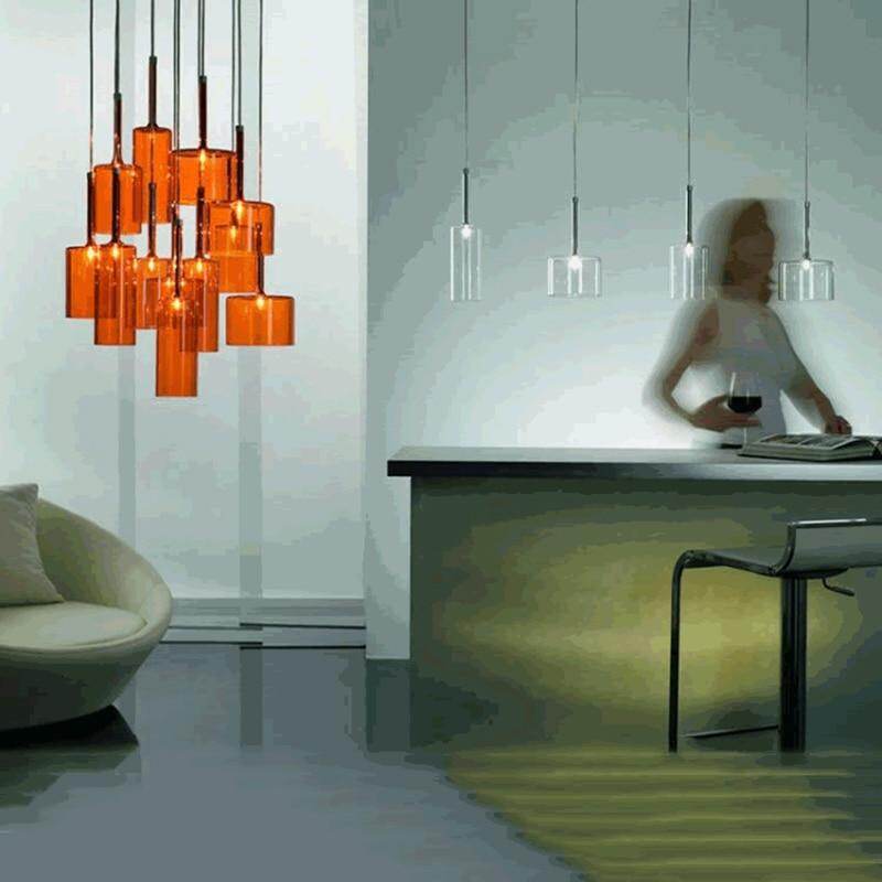 Modern Colorful Single Head/Three Heads Glass Pendant Lights G4 Led Lliving Room Bedroom Restaurant Personality Pendant Lamps