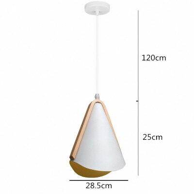 Nordic Pendant Light Wood Grain Modern Minimalist Creative Wrought  White Iron Lampshade  Lighting E27 Lamp Holder 1.2 m Wire
