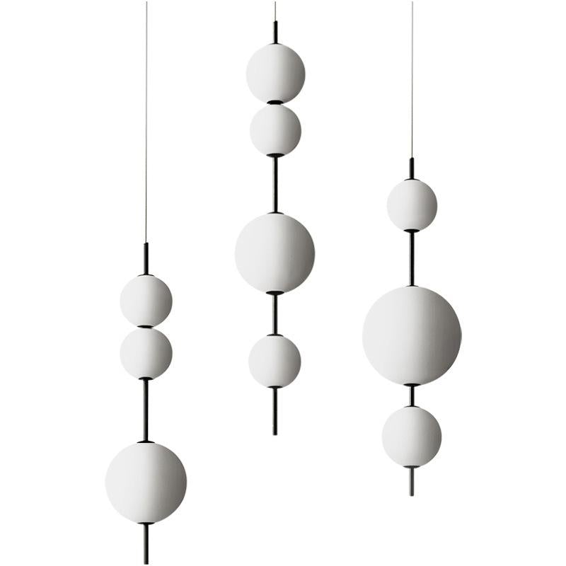 Nordic Simple Modern Restaurant Lamps Personalized Creative Glass LED Large and Small Ball Chandelier