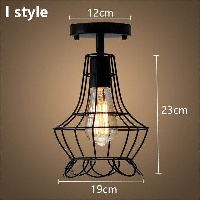 Modern Led Ceiling Lights Adjustable Angle Iron Cage Loft Bulb Ceiling Lamps E27 Industrial Indoor Lighting ZXD0004