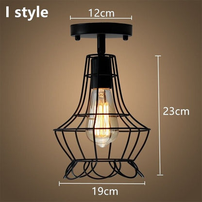Modern Led Ceiling Lights Adjustable Angle Iron Cage Loft Bulb Ceiling Lamps E27 Industrial Indoor Lighting ZXD0004