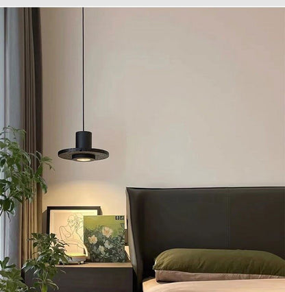 High end Nordic postmodern design bedside lamp, black hole stone foyer, balcony, small pendant lamp, industrial style restauran