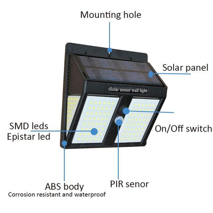 1pc New High Quality Wall Lamp Solar Light 6 LED Outdoor Garden Wall Path Yard Landscape Lighting Cool White Warm RGB changeable