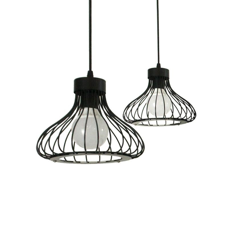 Retro Iron Chandelier Restaurant Bar Chandelier Creative Black Iron Wire Chandelier