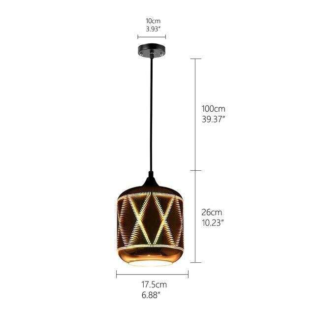 Modern 3D Colorful Romantic Starry Sky Hanging Glass Shade Pendant Lamp Lights Fixture E27 For Bedroom Restaurant Living Room