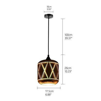 Modern 3D Colorful Romantic Starry Sky Hanging Glass Shade Pendant Lamp Lights Fixture E27 For Bedroom Restaurant Living Room