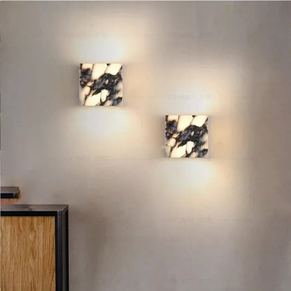 Nordic Italian Marble Lamp Indoor Background Wall Light Purple Pure Natural Stone Entrance Lighting