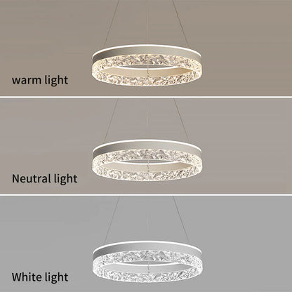 Modern Round Ring Led Chandelier Remote Control Pendant Lamp For Living Room Dining Room Kitchen Bedroom Design Hanging Light