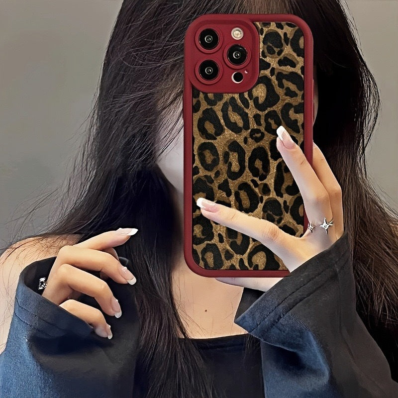 Trendy brand leopard print is suitable for iphone17 mobile phone case Apple 15pro Europe and America 16promax fashion 14 niche