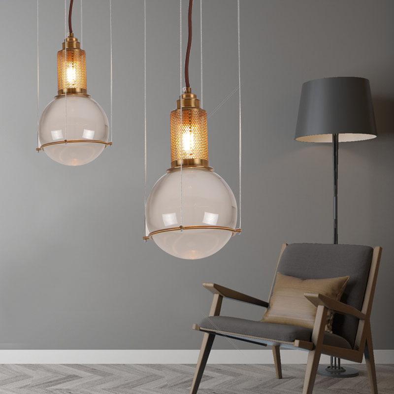 Nordic Solid Crystal Ball Chandelier Creative Restaurant Clothing Shop Cafe Hotel Bedroom Bedside Light Luxury Chandelier