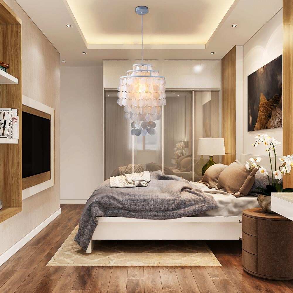Modern Nordic White Natural Seashell Hanging Pendant Lamp Fixture E27 LED Lights For Home Deco Bedroom Living Room Restaurant