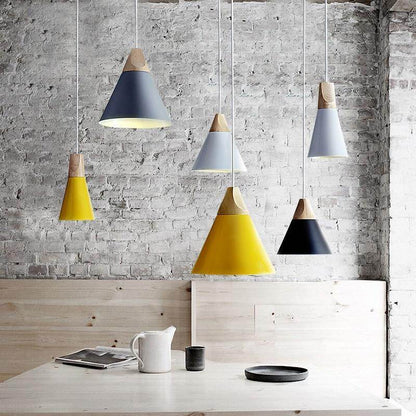 Pendant Lights Modern Wood Pendant Lamp Nordic light For Cafe Restaurant Bedroom Hanglamp Kitchen Colorful Suspension Luminaire