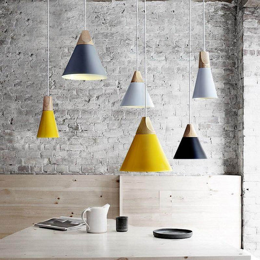 Pendant Lights Modern Wood Pendant Lamp Nordic light For Cafe Restaurant Bedroom Hanglamp Kitchen Colorful Suspension Luminaire
