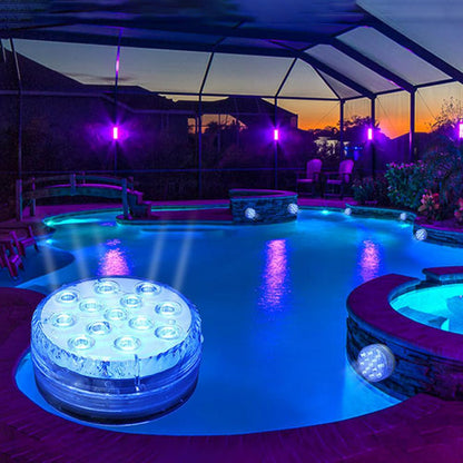 16 Color Underwater Light LED RGB Submersible Swimming Pool Lamp IP68 Waterproof With RF Remote for Fish Tanks Aquariums