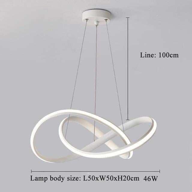 Kitchen LED Pendant Lights White Black For Shop Bar Dining Aluminum Body Dimmable With Remote Control Pendant Lamps