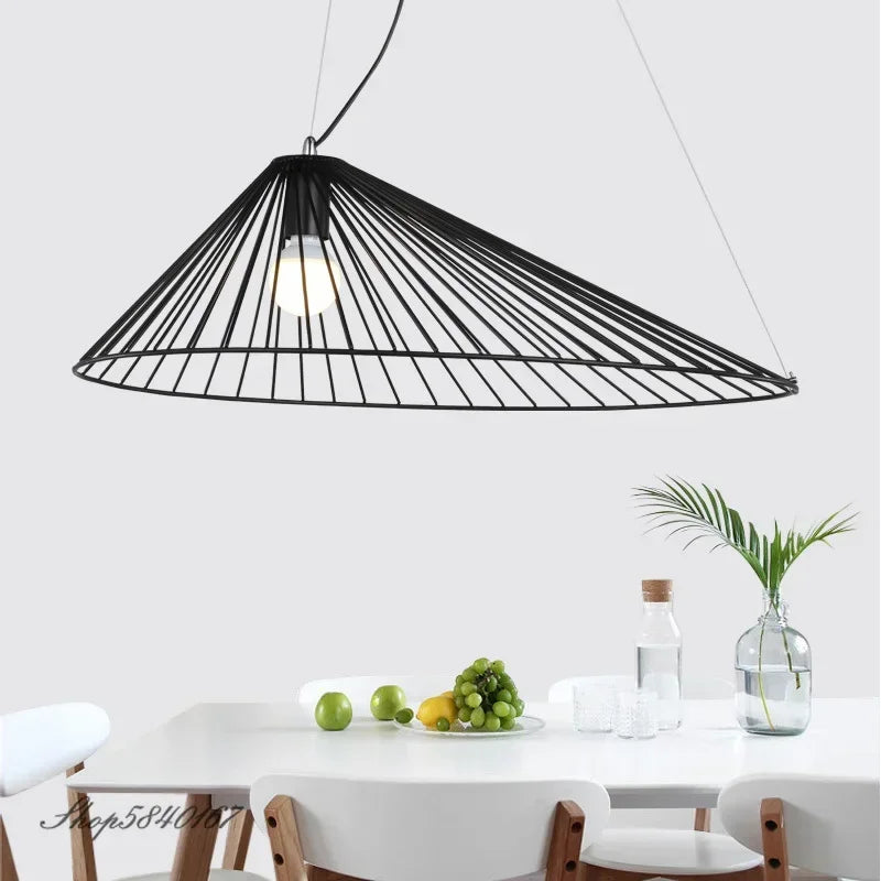 Postmodern Pendant Lights Iron  Vertigo Suspension Dining Room Luminaire Steel Lamp for Living Room