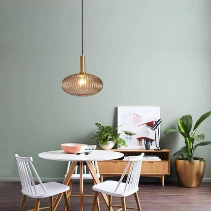 Nordic Creative Bar Restaurant Chandelier Simple Striped Lantern Chandelier Single Online Celebrity Glass Chandelier