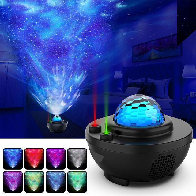 Night Light Projector Star Projector Ocean Wave Projector-Galaxy Projector Two Laser Lights with Bluetooth Music SpeakerPrefect for Bedroom/Game Rooms/Party/Night Light Ambiance