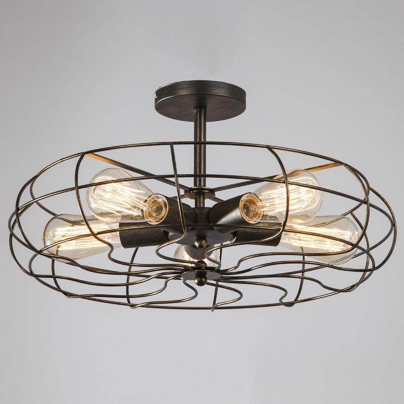 Pendant Lights Vintage Retro Industrial Fan Lamps American Country Style Kitchen Industrial Lighting 5PCS*E27 Holder
