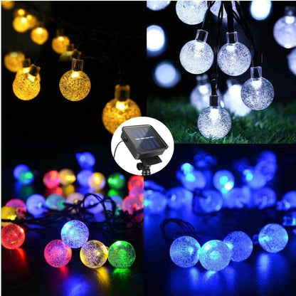 5M 7M 10M Solar Lamp Crystal Ball LED String Lights Flash Waterproof Fairy  For Outdoor Garden Christmas Wedding Decoration