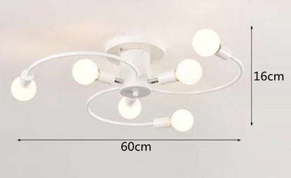 Household E27 Iron Ceiling Chandelier Lamp Modern Style Ceiling Lamp Bedroom Light Surface Installation Dining Room Lamp