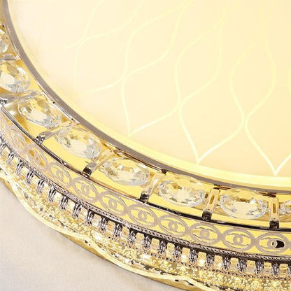 European Round Crystal Lamp Living Room Bedroom LED Ceiling Lamp