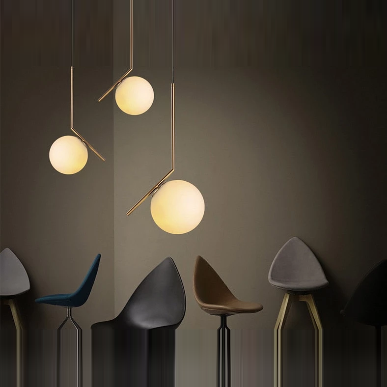 Modern Style Living Room Bedroom Minimalist Restaurant  Pendant Light Nordic Clothing Decoration Glass Ball Pendant Lamp