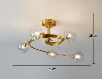 Nordic Creative Rotate Bedroom Room Lamp Room Copper Ceiling Lamp