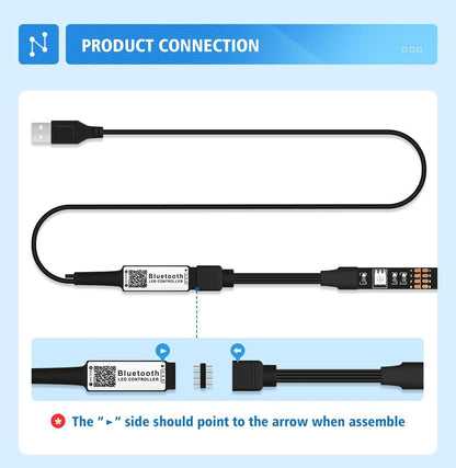 LED Strip Light USB Bluetooth APP 1M 2M 3M 4M 5M TV Backlight Screen Lighting Music Sync RGB Tape Led Lights For Room / Desk