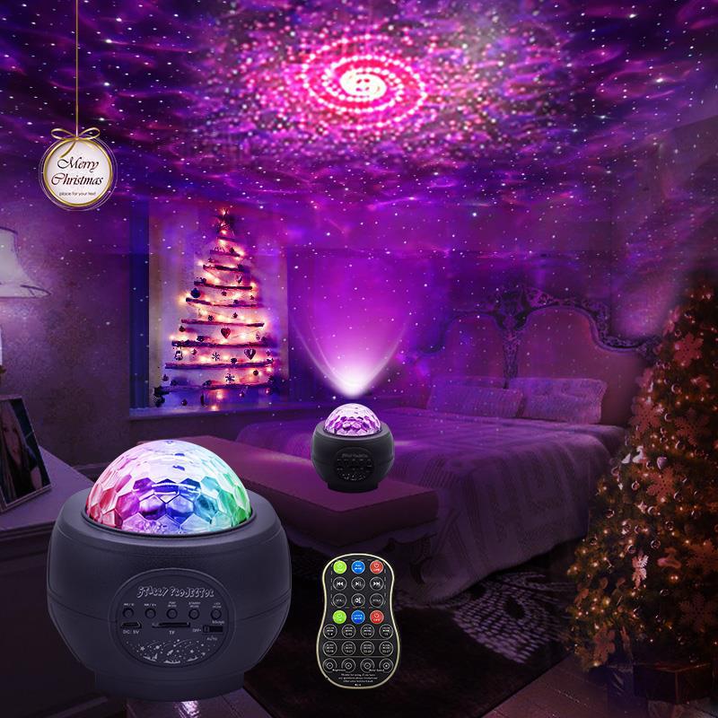 Star Projector Night Light Bluetooth Music Speaker 14 Lighting Model Adjustable Lightness with Remote Control Starry Ocean Wave Projector for Kids Bedroom Birthday Party Gifts Decor
