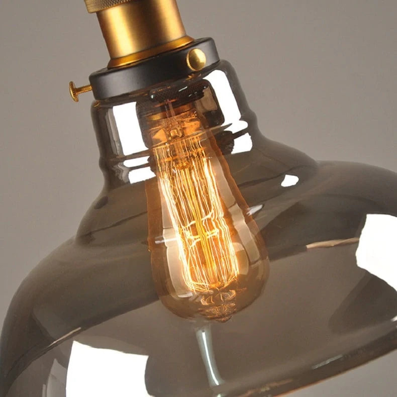 Vintage Pendant Lights Glass Pendant Lamps Loft Industrial Hang Lamp Smoky Grey Lamparas De Techo Colgante Modern Lustre Pendent