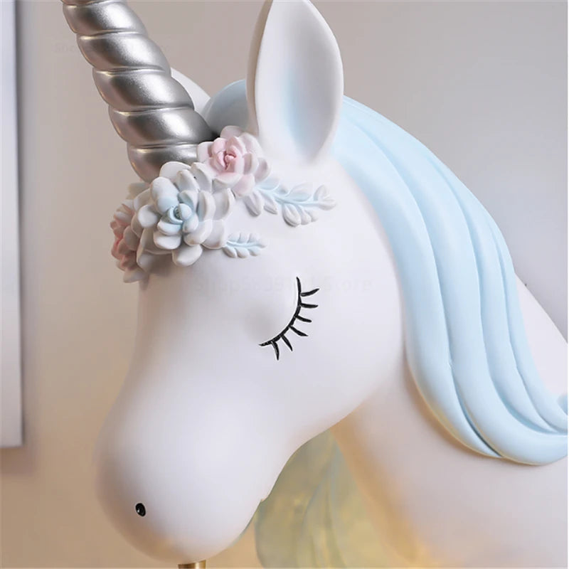 Nordic Modern Unicorn Wall Lamps Simple Individual Lovely Kids Room Wall Lights Bedroom Lamp Cartoon Sconce Wall Light