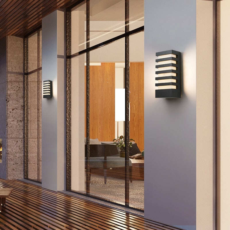 LED Outdoor Waterproof Wall Light Modern Style Aluminum Wall Sconce Porch Garden Lightings Black 12W 110V 220V Sconce Luminaire