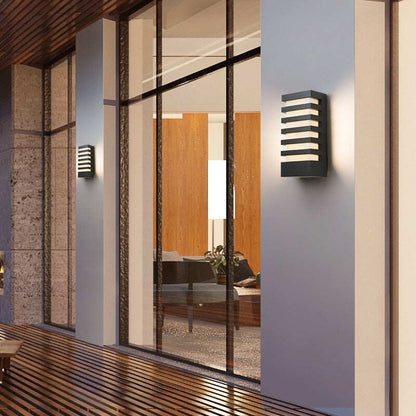 LED Outdoor Waterproof Wall Light Modern Style Aluminum Wall Sconce Porch Garden Lightings Black 12W 110V 220V Sconce Luminaire
