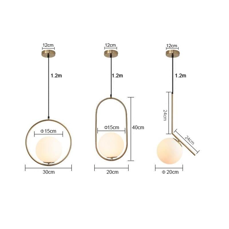 DX Modern Living room/Bedroom/Minimalist/Restaurant Pendant Light Nordic Clothing Decoration Glass Ball Pendant Lamp