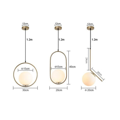 DX Modern Living room/Bedroom/Minimalist/Restaurant Pendant Light Nordic Clothing Decoration Glass Ball Pendant Lamp