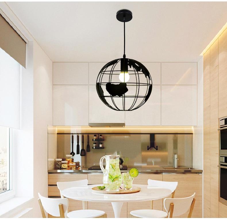 Nordic LED globe pendant lamp iron black / white lamp cafe living room bar office ceiling children ceiling lamp bedroom