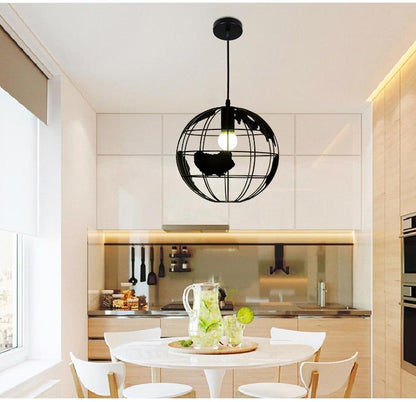 Nordic LED globe pendant lamp iron black / white lamp cafe living room bar office ceiling children ceiling lamp bedroom