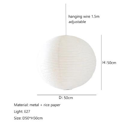 Wabi Sabi Wind Pendant Lights LED Akari Rice Paper Hanging Lamp for Living Dining Room Paper Handwoven Pendant Lamp