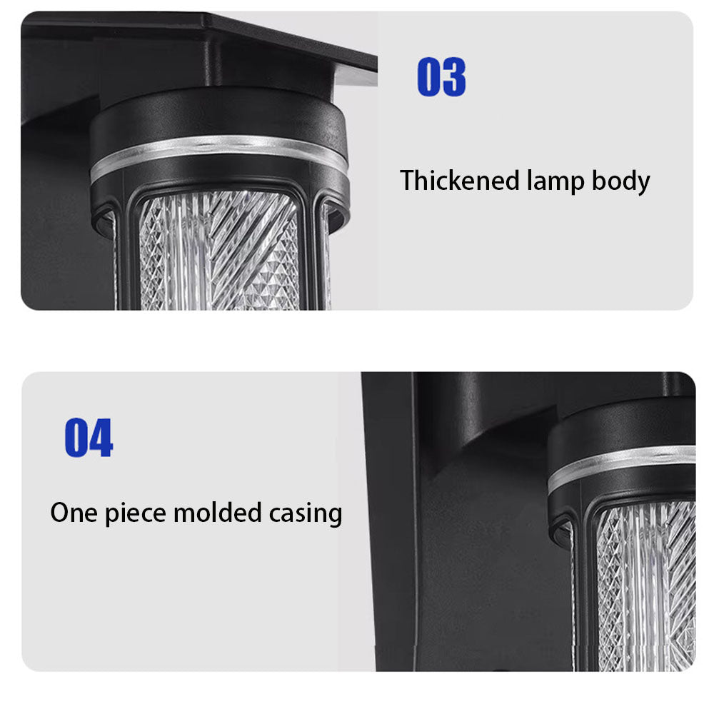 Solar Wall Lights Outdoor Waterproof IP54 3 Color LED Lantern Safety Light for Patio Garden Deck Porch Barn Garage