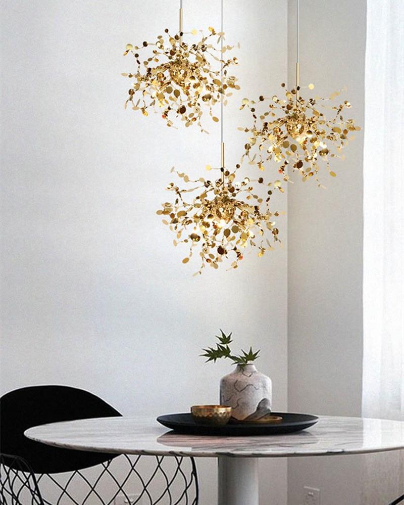 Postmodern Individual G9 Leaf Pendant Light Industrial Lamp Metal Hanging Lights LOFT Suspension Luminaire