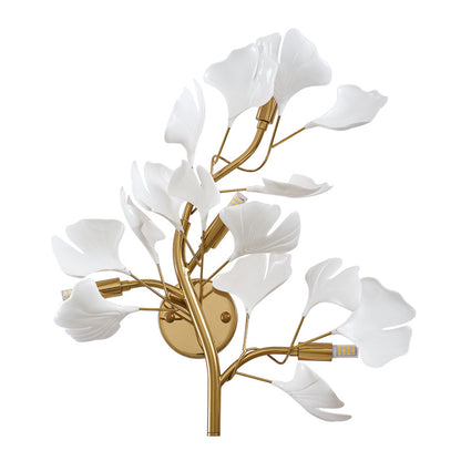 Luxury Acrylic Ginkgo Leaf Wall Lamp Living Room Background Creative Wall Light Foyer Hallway Bedroom Nordic Light