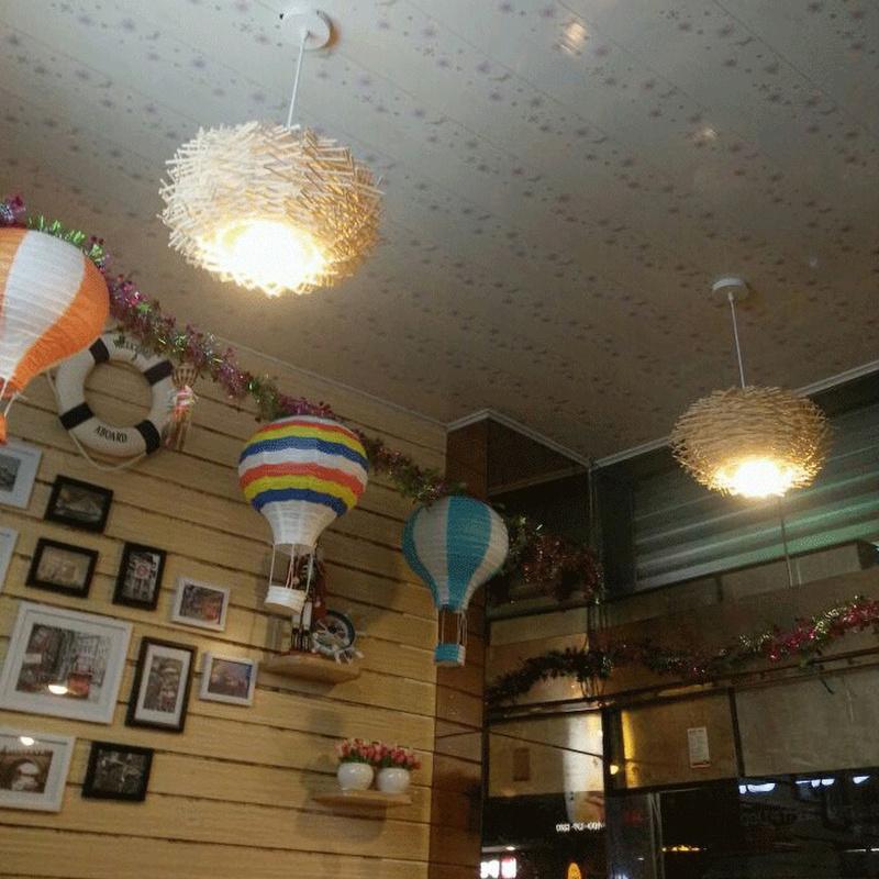 Handmade Bird Nest Pendant Light Wicker Wood Hotel Restaurant Dinning Room Cafe Bar Nordic Rattan lustre Modern Hanging Suspension